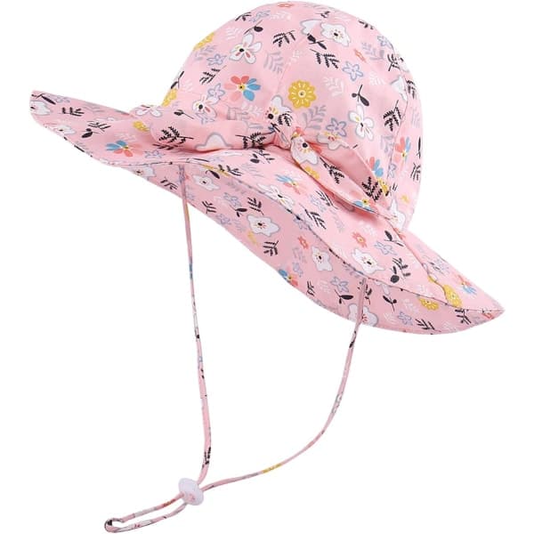IC Søde Tegnede/Blomstrede Solhatte til Baby/Drenge Justerbar Solbeskyttelseshat med Bred Skygge