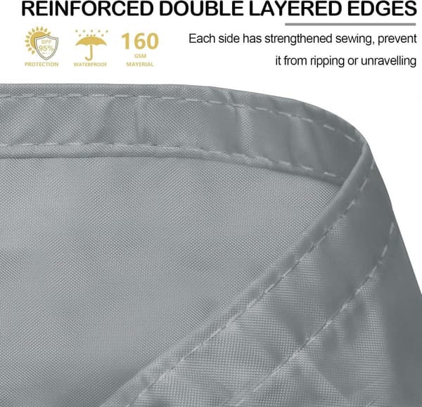 Solsejl, Vandtæt 420D Polyester, 95% UV-beskyttelse, Forstærkede Hjørner, Til Have Terrasse, Mørkegrå, 2,5 x 3 m