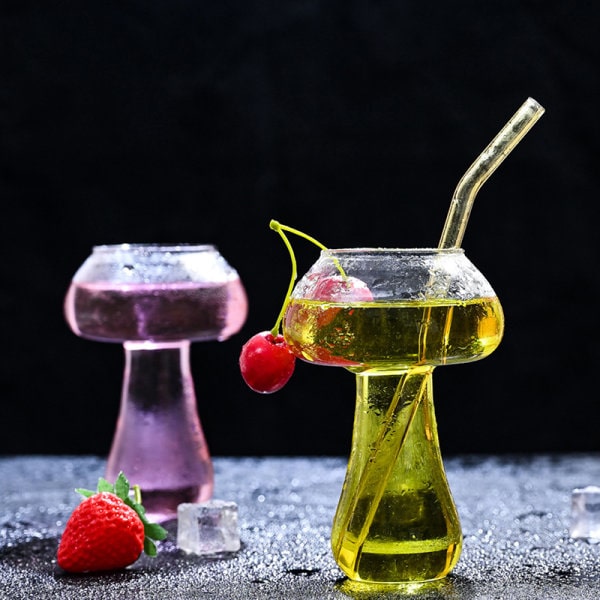 Mushroom Design Glaskopp Cocktail Glas Vinglas Klar