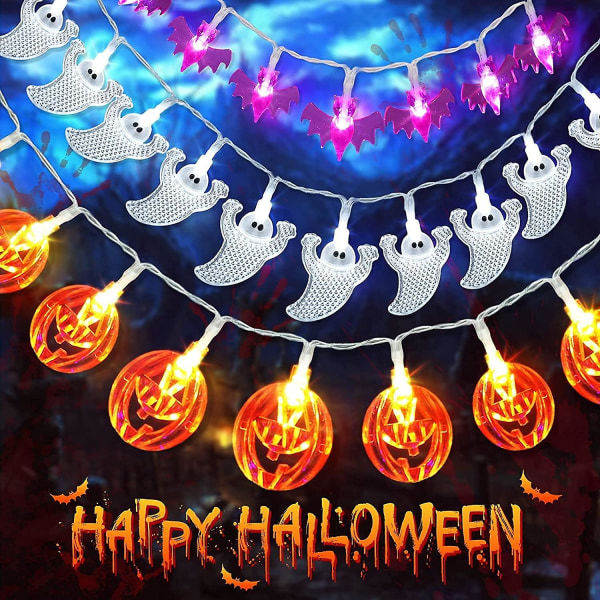 IC Halloween Lysstreng Kit - 3-pak, batteridrevet