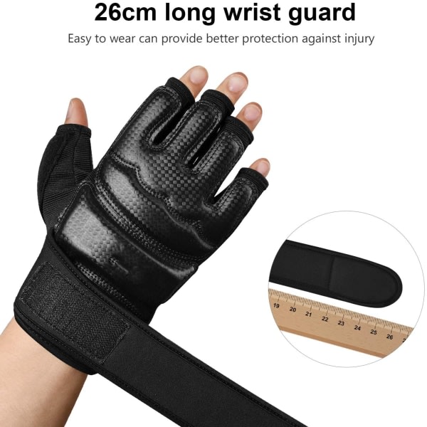 IC Bokseposeboksning Kampsports MMA Sparring Grappling Muay Thai Taekwondo Træning PU Læder Håndledsbind Handsker - Sort - M
