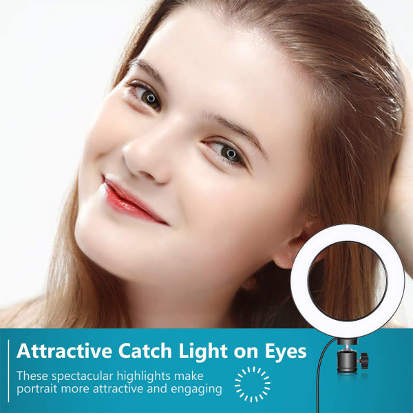 IC Dimbar Ring Light Selfie Live Stream-belysning med stativ