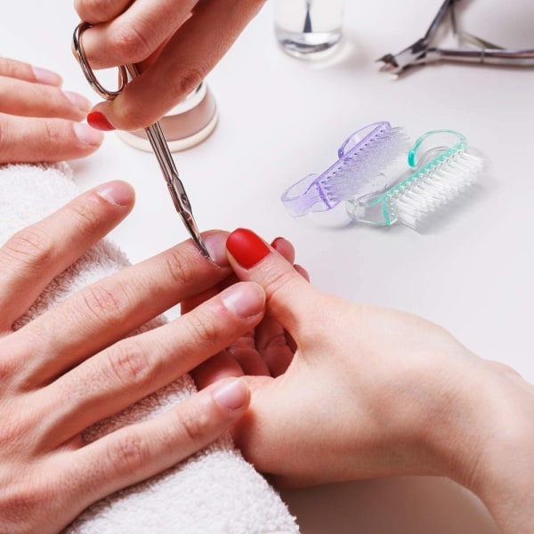 4 deler nagelborste med håndtag rengjøringsborste for att skrubba naglar Nagelborstar 2,6x0,5x1,4 tum