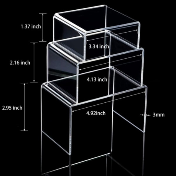 IC Akryl Displayhöjare Transparent Produktställ Smyckesdisplayhyllor