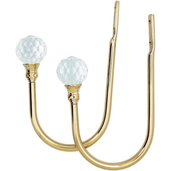Gardinomtag Väggkrokar U Metall Gardinomtag, Metalliska Gardiner 1-pack (Small, Guld)