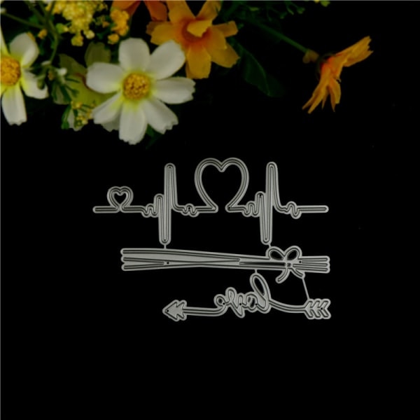 IC Vivid Love Heart EKG Hjerterytme Tryk Dør DIY Scrapbog