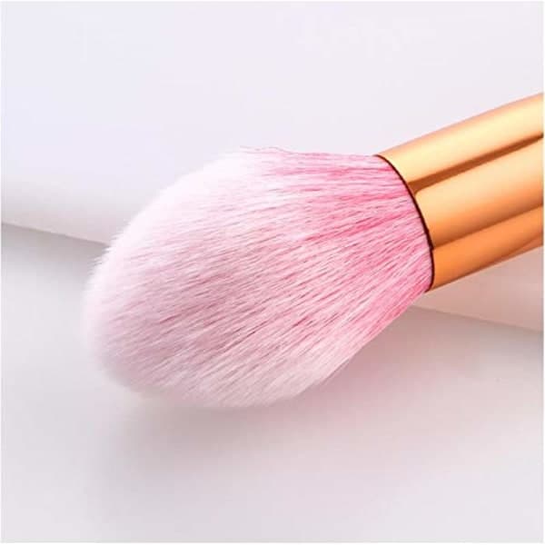 IC Sminkbørster 10 stk Rosa trehåndtak Nylon