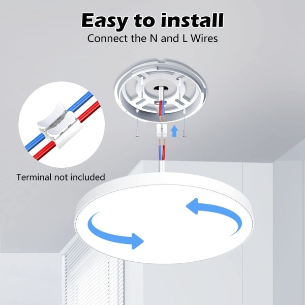 LED loftslampe loftslampe LED 24W, 6500K, 2000LM, IP44 vandtæt rund moderne enkel hvid badeværelseslampe til kælderlampe Ø30cm