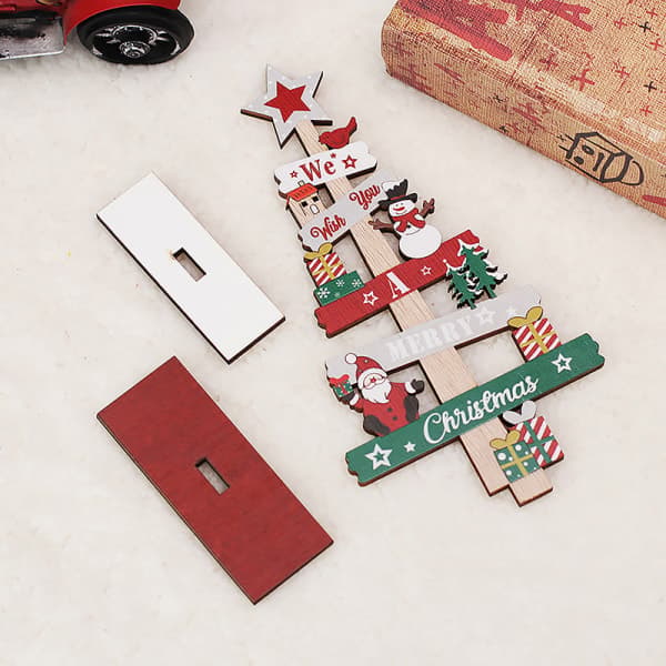 IC Desktop Julgran Jultomten DIY Dekoration Trä Kristus Onesize