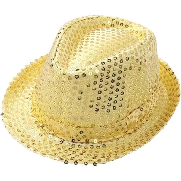IC Glitterhat / Hat med Paljetter i Guld - Halloween & Maskerade