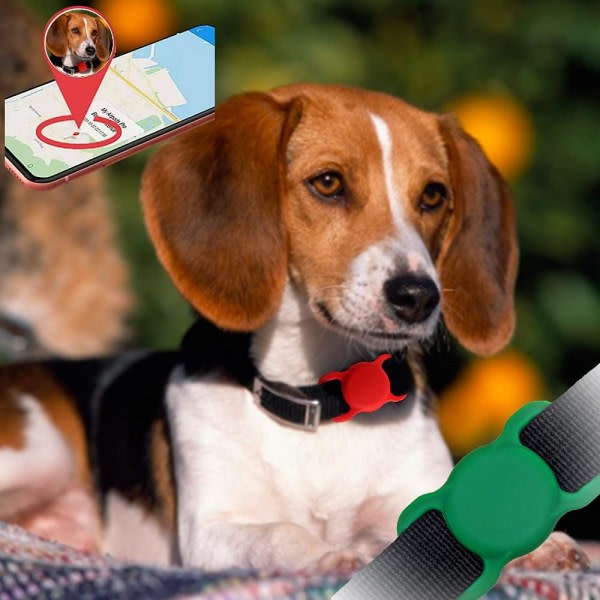 Etui til AirTag hundhalsbåndsholder, 2-pak silikone IC
