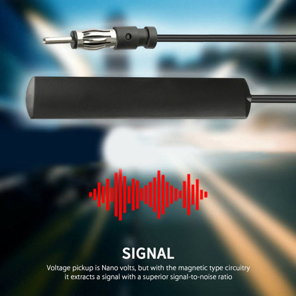 IC Universal Bilradio FM AM Antenn Signalforstærker Sort onesize