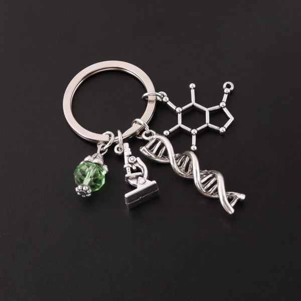 Science Keychain Biologi Kemi Dekorativ nyckelring med DNA IC