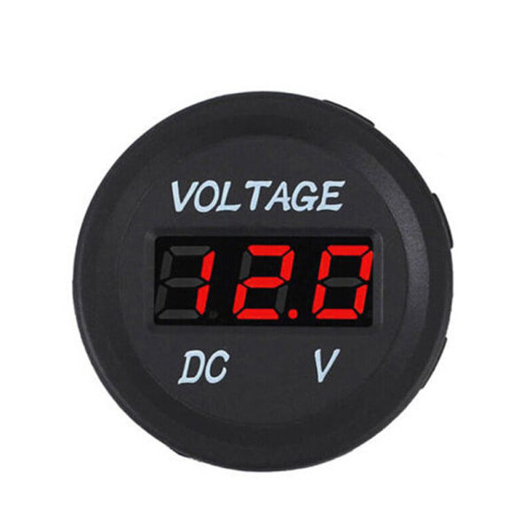 DC 5V-48V Voltmeter Rund Vanntett Digital Voltmeter Amperemeter A1