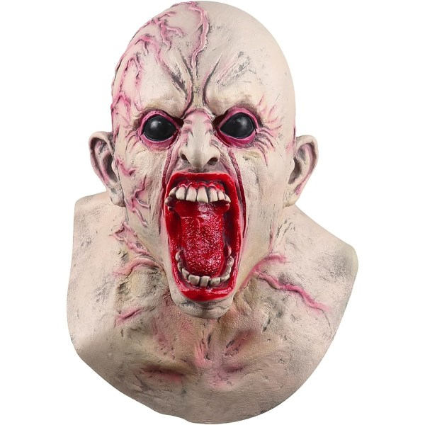 IC RONGbbppQ Halloween-kallo repii kaksinkertaisen kerroksen naamion, Halloween-kauhunaamio Zz