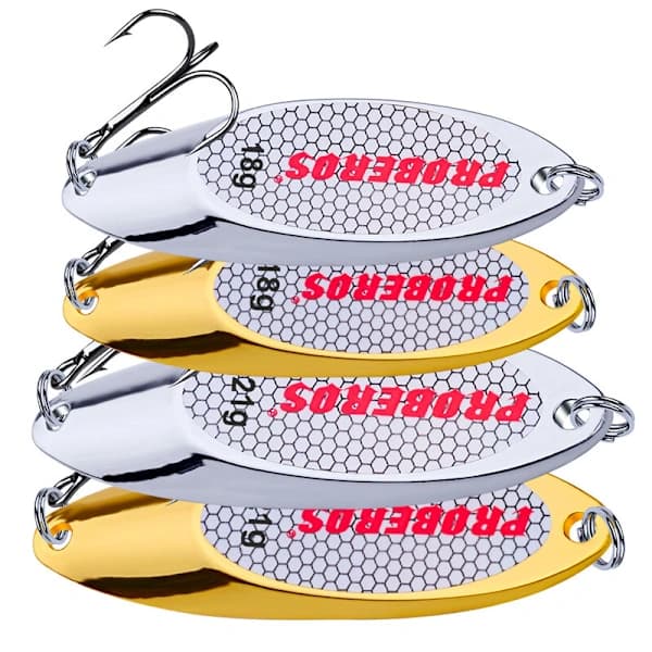 Parti 5X Metalske Fiskedrag Bas Lokkemiddel Rustfrit Stål Splitring Diskantkrog Sølv 18g Silver 18g