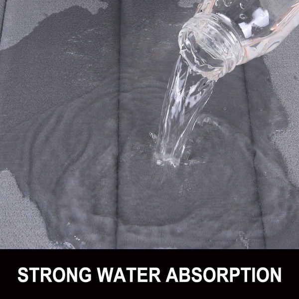 IC Badeværelsesmåtte Skridsikker Absorberende Bademåtte Vaskbar Bademåtte - 60 x 90 cm (Vinrød)