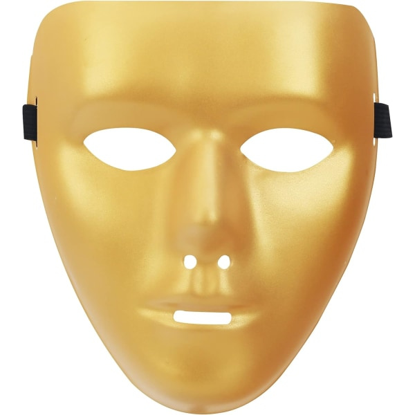 IC A-SZCXTOP Halloween-mask, Anonyma masker för helansiktshacker Street Dance Ghost Step Mask för vuxna Barn Gold