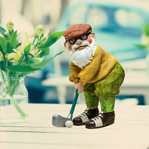 IC Trädgårdstomte Staty - Trädgårdsfigur - Gnome - Golf Dekoration Utomhus