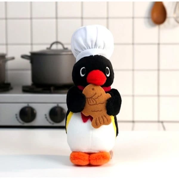 Pingu Cook Plys Taske Charme Nøglering Nøglekæde Tilbehør Sød Pingvin