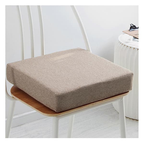 Setepute i høyelastisk skum 50x50cm, sklisikker og vaskbar stolpute for kontor, sofa, bil og spisestol Light Coffee Square