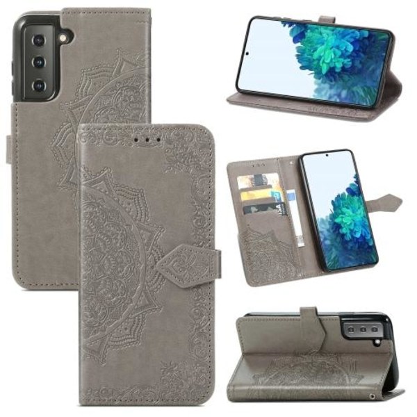 IC Samsung Galaxy S22 Etui Mandala Læder Grå