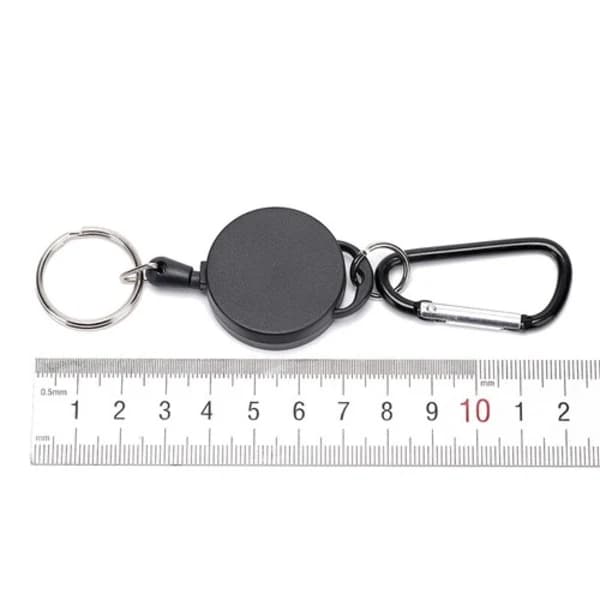 2 x Heavy Duty Retractable Pull Badges ID Reel Carabiner Keychain Cable Rewind