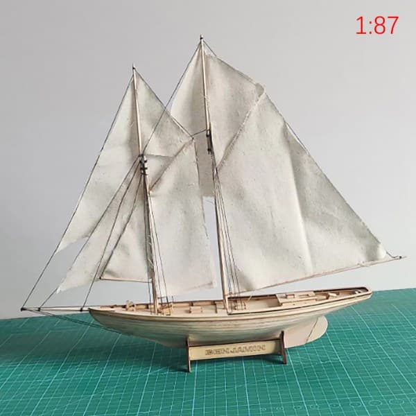 IC 1:87 Segling DIY Ship Monteringsmodell Klassisk träbåt Deco