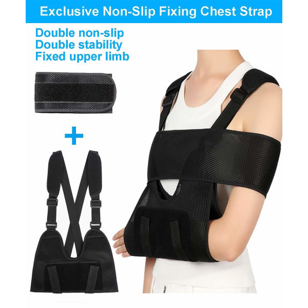 IC Medical Arm Sling, Arm Immobilizer Sling, Komfort, Best Fullt justerbar Rotator Cuff og albue støtte for brukket og frakturert arm (voksen)