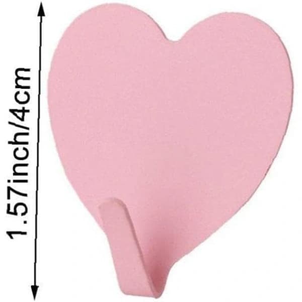1-piece self-adhesive wall hook heart-shaped decorative hook heavy duty