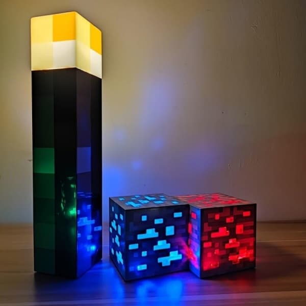 Minecraft nattlampe for barn Torch Night Light B