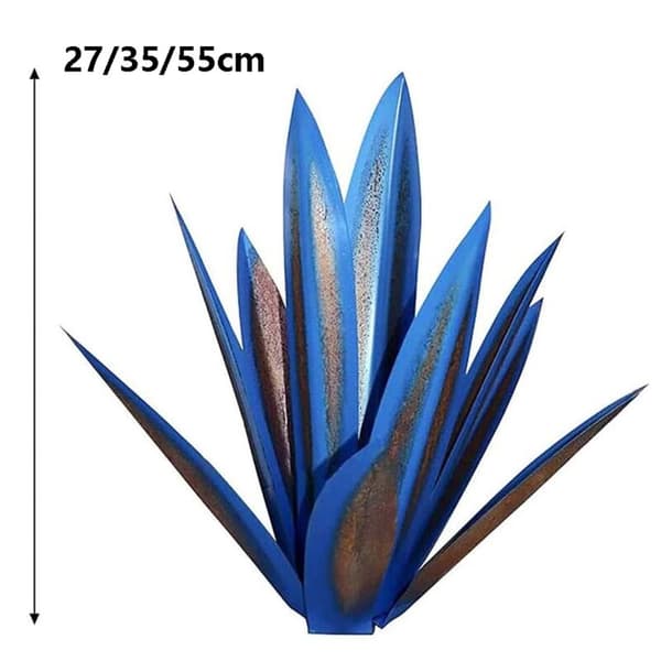 Tequila Rustik Metallskulptur Agave Växtdekor Handmålad Utomhusträdgård Ornament, 55cm