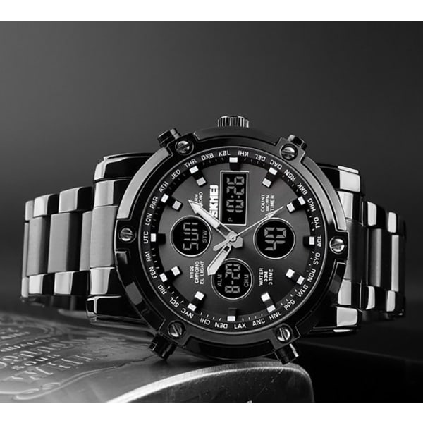Herrklocka Chronograph Kvartsur Herrkalender Vattentät Armbandsur