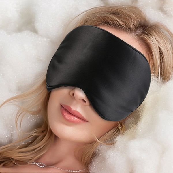 IC Sovemaske 100% silke Svart