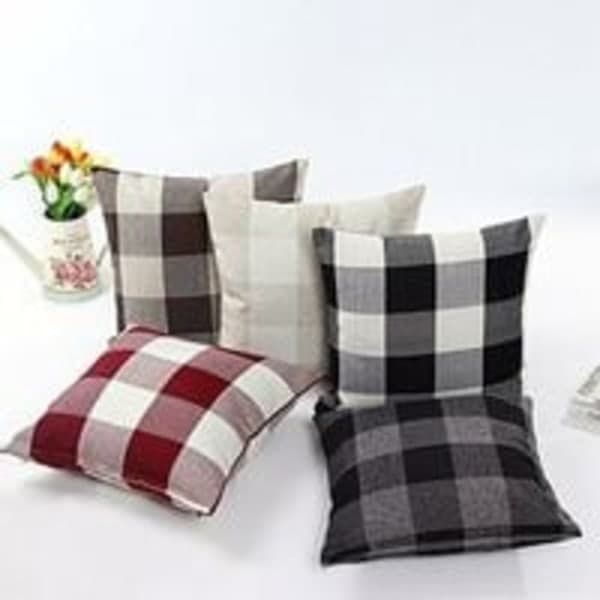 IC Geometriskt sofföverdrag, hem, vardagsrum, sovrum, heminredning, 45x45cm, 2-pack (svart vit 3-delad)