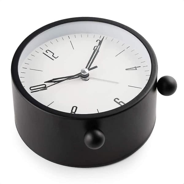 IC NOE Stille vekkerklokke rund lysende metall