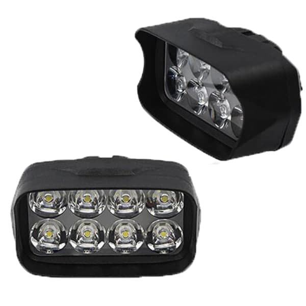 IC 1. Motorcykkel Bil Super Lys 8 LED-lys Projektor Spotlight Svart One Size