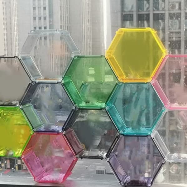 IC Display Case Hexagonal Clear Blind Box Showcase DIY Storage Rac A7