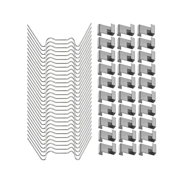 100 stk rustfrie drivhusglasclips drivhus W-trådklips glasclips Z-type clips fw Sølv Silver