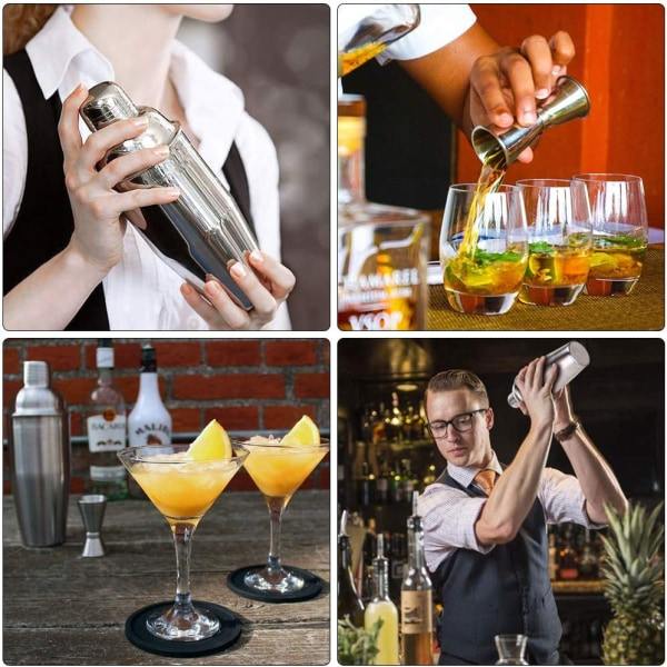 IC stykke cocktailshaker sæt 750 ml, rustfrit stål