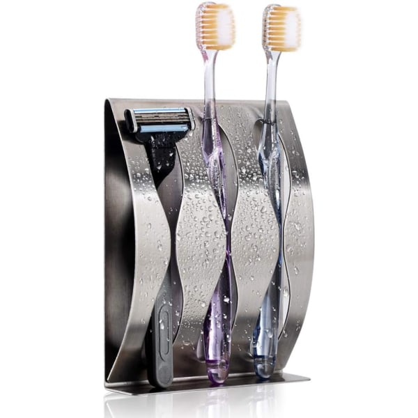 IC Väggmonterad tandborsthållare, lagring av rakhyvelhållare i rostfritt stål, selvhäftande tandborsthållare for organisator med 3 hål