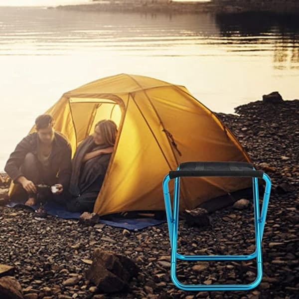 IC Camping foldbar aluminiumsstol til fiskeri (blå)