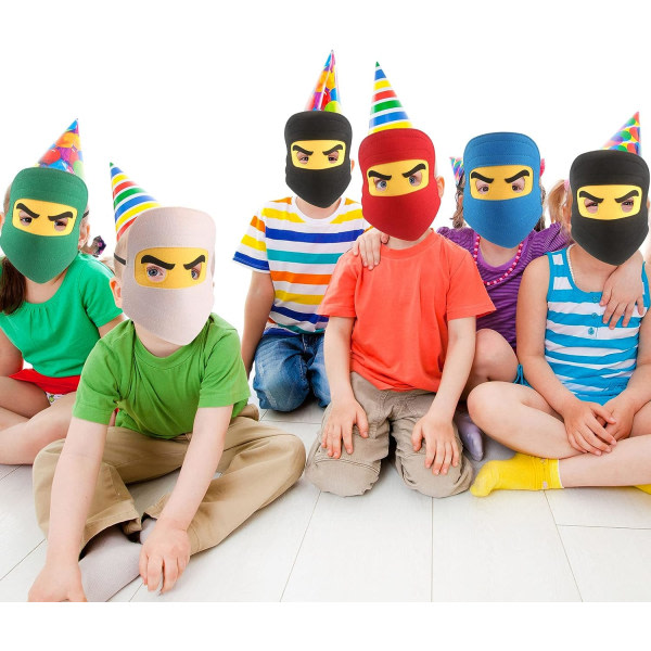20 kpl Lasten Ninja-naamioita, Joustava Piirretty Naamio Pojille, Tytöille, Halloween-asu