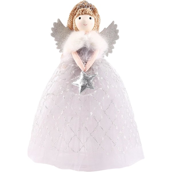 Angel Doll Hängen, Juldekoration med vingar, Juldekoration för soffbord, skrivebord, julgran, entré, trappor, åpen spis, B