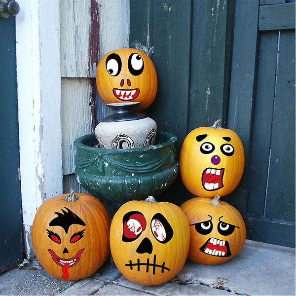 IC Halloween-tarrat Pumppu koristelu lapsille tekee 32 hauskaa kasvoa