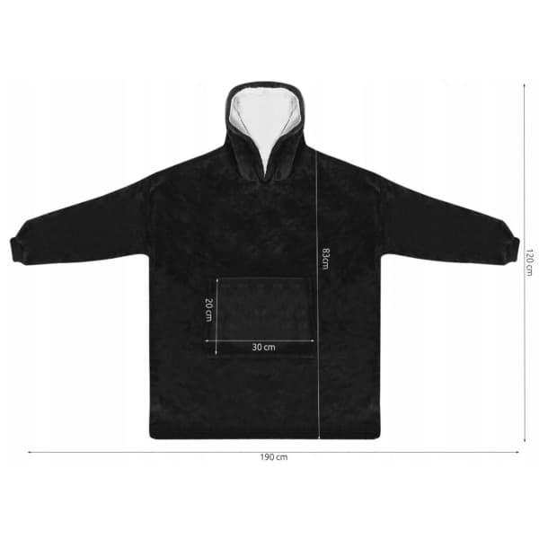 IC Snuggie Oversized Hoodie Filt med Luva Y sort