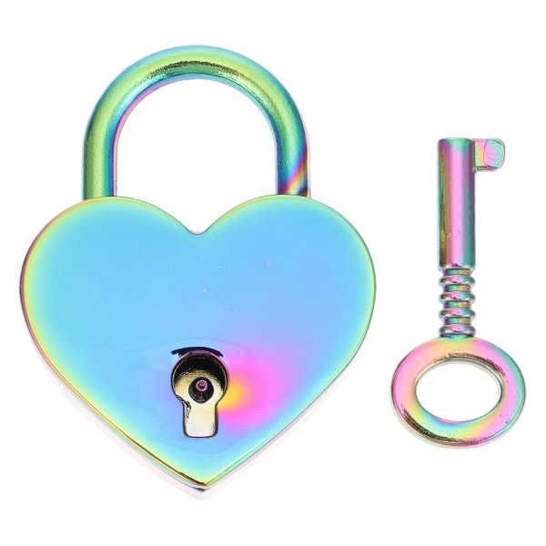 1 set vacker plätering Hjärtformad låsplätering Love Lock Färg önskelås (4X3X1CM, färgglad) IC