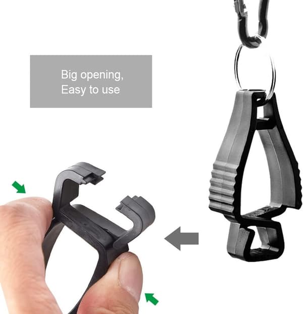 10 handskeklemmer - 12*3,2 cm, A-formede plastikholdere - til arbejdshandsker, gør-det-selv-butik - sort