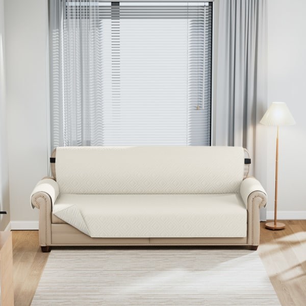 IC Vandtæt og skridsikker sofaovertræk med elastiske bånd Vaskbart sofaovertræk Hvid Betræk til enkeltsofa