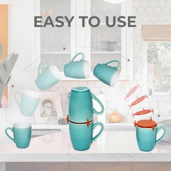 IC Dryckesgods Stackers Kaffe Mugg Organizers Köksskåp Hylla B